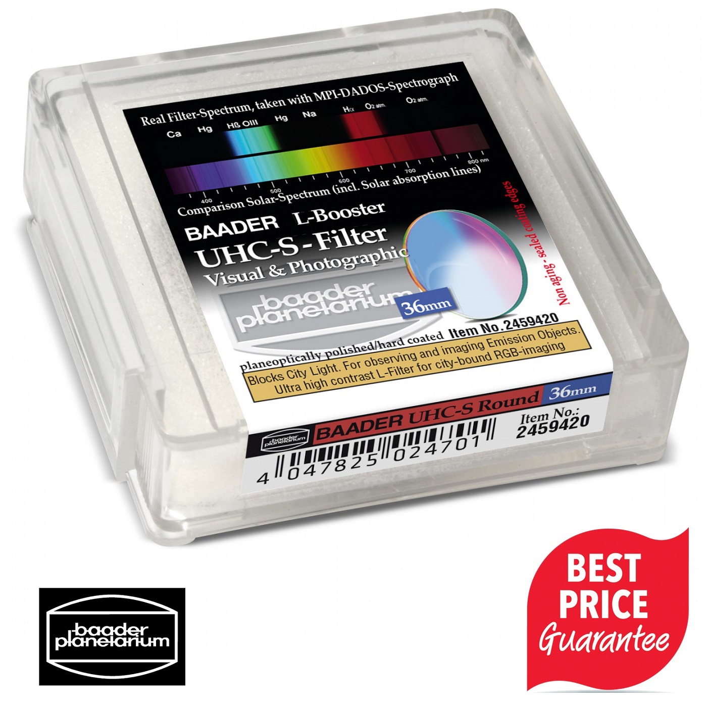 Baader UHCS / L BoosterFilter Round 36mm (2mm Glass Thickness)